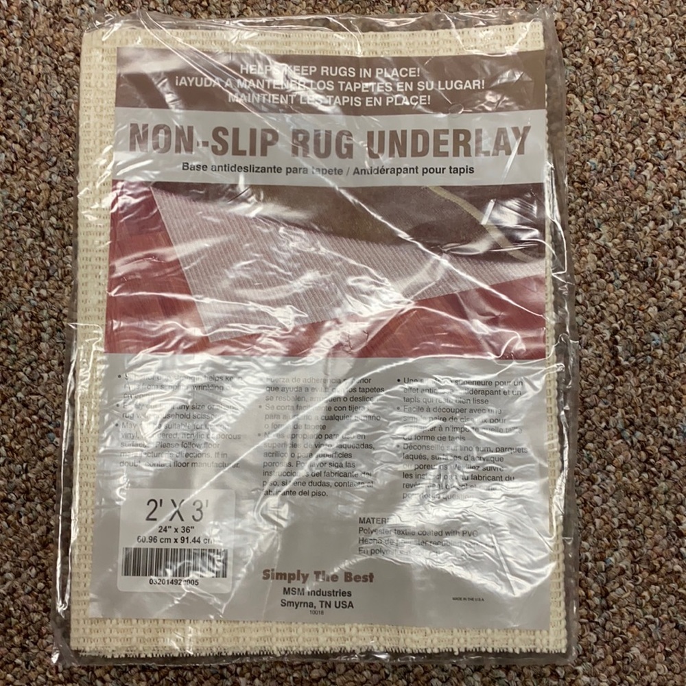 Non-slip Rug underlay-2’ x 3 ‘ new